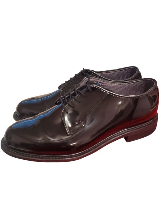 Bates Mens Patent Leather Oxford Shoes Black Size 10